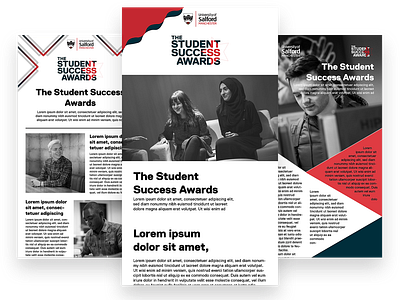 University of Salford - The Student Success Awards E-Newsletters branding colour and lines design digital email design graphic design illustration newsletter design newsletter template university of salford