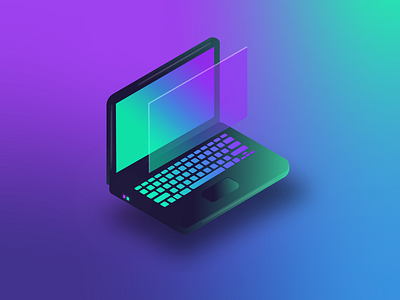 Isometric laptop design gradient color gradient design graphic design illustration isometric art isometric design isometric illustration laptop vector