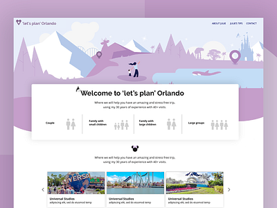 'Let's Plan Orlando' website app branding design illustration product designer ui ui ux vector web design webdesign website website design