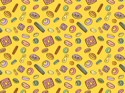 Donut Pattern donuts illustration patterns summer vector