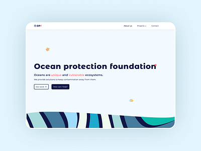 Ocean Protection Foundation - Landing page colors design figma home illustration landing landing page project simple ui ux web webdesign website