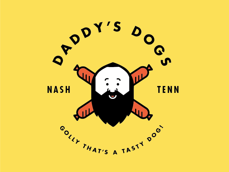 Daddy's Dogs logo identity hot dogs branding