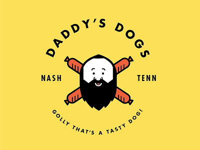Daddy's Dogs branding dogs hot identity logo