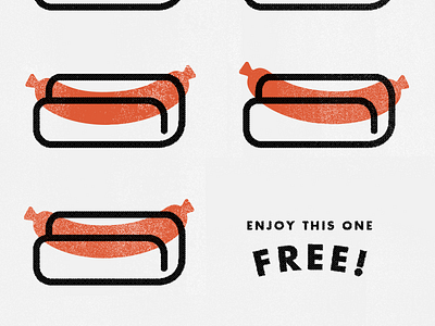 Free Hot Dog! dog hot punchcard stamp