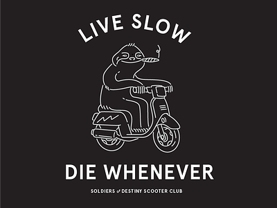 Scooter Club Merch illustration motorcycles scooters sloth