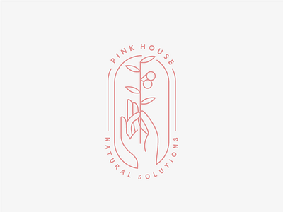Pink House Seal hand logo seal stamp