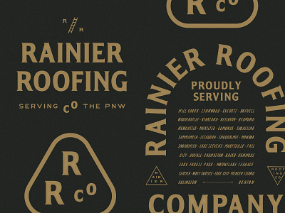 Rainier Roofing identity logo system