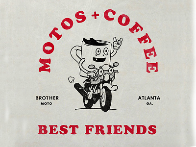 Motos & Coffee illustration motorcycle
