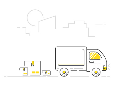 Shipping truck illustration lineicon mercado envios mercado libre shipping truck