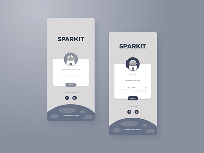 Sparkit Login Screen app branding figma illustration login minimal product design sketch ui ux