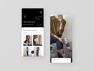 Weather OOTD App Concept app branding fashion mobile ootd product design sketch ui ux weather