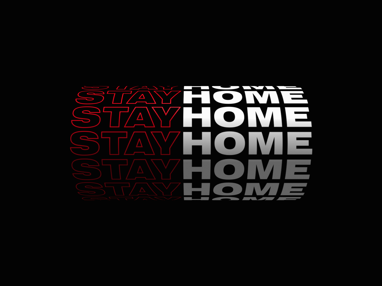 Stay Home 3d abstract animation design kinetic loop loop animation minimalistic motion graphics poster rotate spin stay home type typography typography art