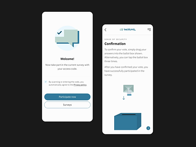 WAHL — voting app animation clean design digital design election green grid illustration industry layout minimalistic mobile product ui ux vote white space