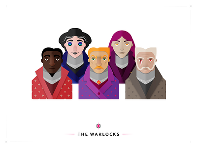 The Warlocks card character character design clothing design fancy icon illustration logo magic people ui warlock wizards