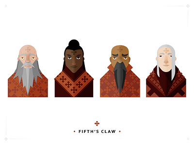 Fifth's Claw avatar beard branding card character character design clothing design five icon illustration logo monk people religion ui