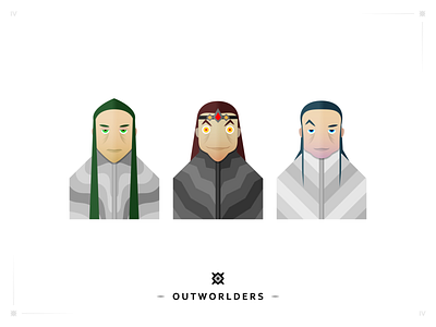 Outworlders aliens avatar branding card character character design clothing design icon illustration logo outerspace space strange ui universe