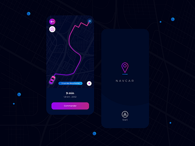Nav Mobile App Concept dark ui darkmode gps mapping maps mobile nav navcar navigation uber