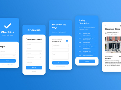Checkins - Minimalist Activities Reporting App activity report figma figma app minimalist reporting app