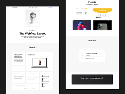 Moritz Petersen - Personal Website freelancer portfolio uiux webdesign webflow website