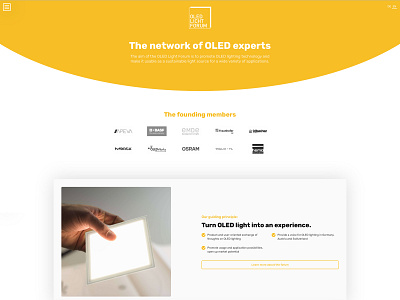 Landing Page for OLED Light Forum design landingpage web webdesign webflow