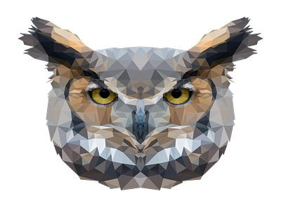 Polygon Owl animal bird owl polygon vector wild
