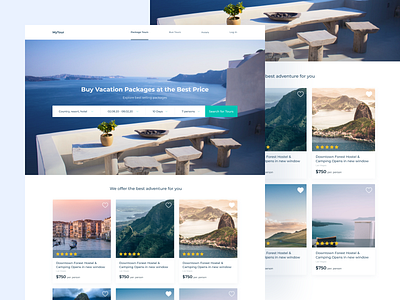 Travel tour website booking clean colorful concept interaction landing page platform search tour travel trip planner ui design ux design web design website