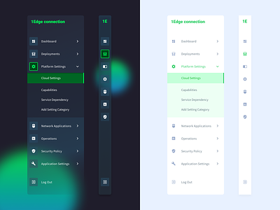 Sidebar menu – glassmorphism