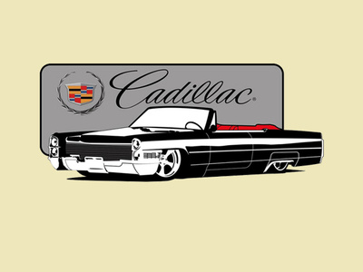 67 Cadillac branding cadillac design flat illustration logo six speed tshirt design vector