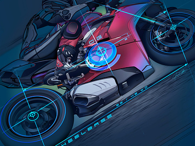 Cycle World Magazine Illustration motorcycle technical illustration