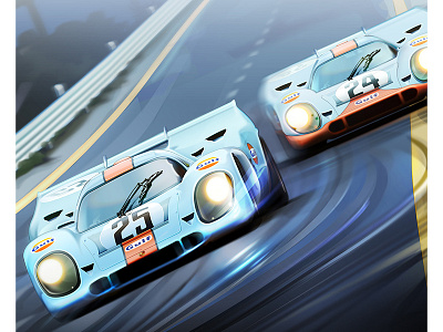 Porsche 917s automotive illustration porsche poster race car racing technical illustration