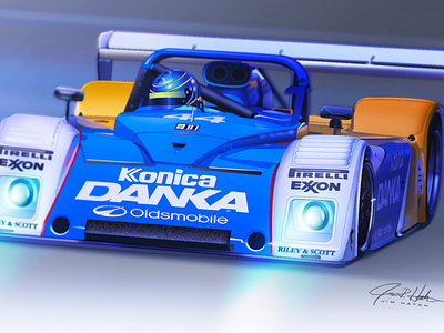 Riley & Scott Mk III IMSA Race car illustration racecar technical illustration