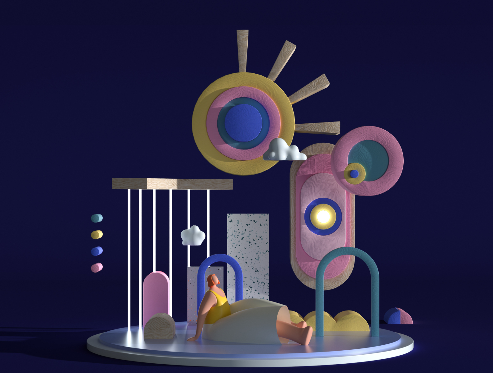 Lost in a toy store 🔵🟡⚪️ by Manon Bardina on Dribbble