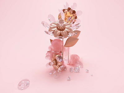 Flower Power 3d 3d art advertising art cinema 4d flower houdini maxonc4d metal octane photoshop quartz render ui