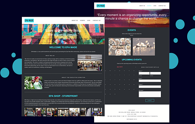 EPAMade events homepage minimal modern nonprofit web webdesign