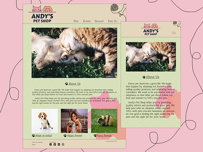 Andy's Pet Shop design graphic design homepage mobile petshop web webdesign