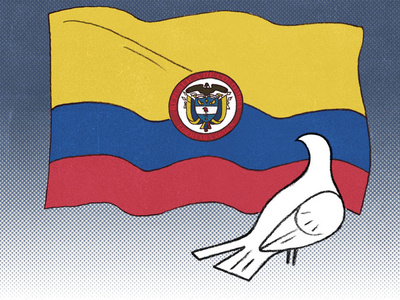 Peace in Colombia drawing editorial illustration new york times