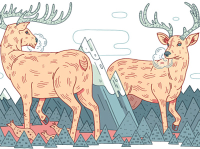 New Challenger antlers buck challenger conceptual deer design drawing editorial illustration planadviser