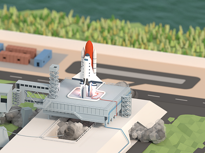 Launching stuff into space 3d after effects animation blender launch launchpad lowpoly rocket space spaceship