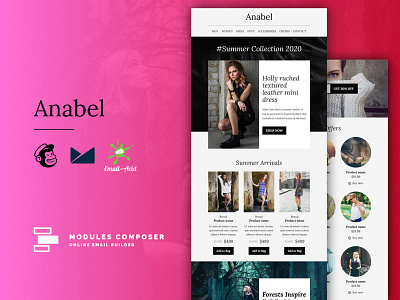 Anabel - E-commerce Responsive Email with Online Builder builder campaignmonitor creative dragdrop ecommerce emailbuilder emailtemplate fashion modulescomposer multipurpose newsletter psd2newsletters responsive startup