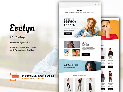 Evelyn - E-commerce Responsive Email with Online Builder