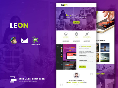 Leon - Responsive Email for Agencies, Startups & Creative Teams builder campaignmonitor creative dragdrop ecommerce emailbuilder emailtemplate fashion modulescomposer multipurpose newsletter psd2newsletters responsive startup