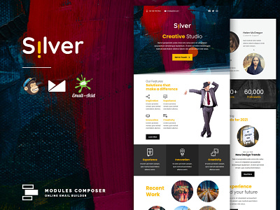 Silver - Responsive Email for Agencies, Startups & Creative Team builder campaignmonitor creative dragdrop ecommerce emailbuilder emailtemplate fashion modulescomposer multipurpose newsletter psd2newsletters responsive startup