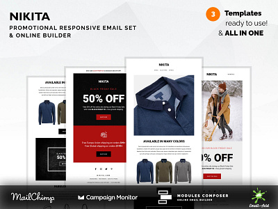 Nikita - Promotional Email Set with Online Builder emailbuilder