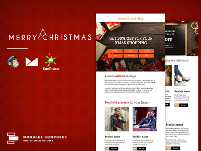 Xmas - E-Commerce Responsive Email ideal for Christmas emailbuilder