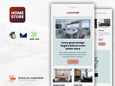 Home - Responsive Furniture & Interior design Email template builder campaignmonitor design dragdrop emailbuilder emailtemplate modulescomposer multipurpose