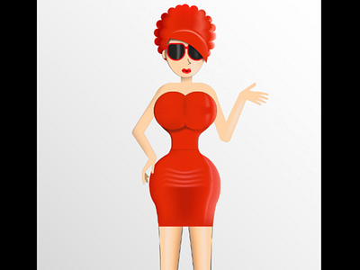 Good girl background boobies color curvy design dibujo dress girl hair latex lens red