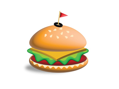 2D & 3D Mix Burger 3d burger burger clipart fast food food