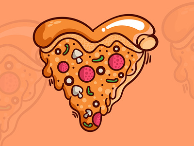 Pizza Love design digital illustration digitalart illustration logo pizza