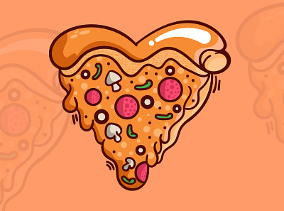 Pizza Love design digital illustration digitalart illustration logo pizza