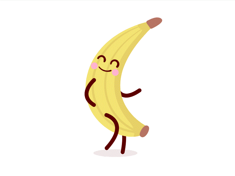 Dancing Banana 2d animation banana cartoon cute flat gif